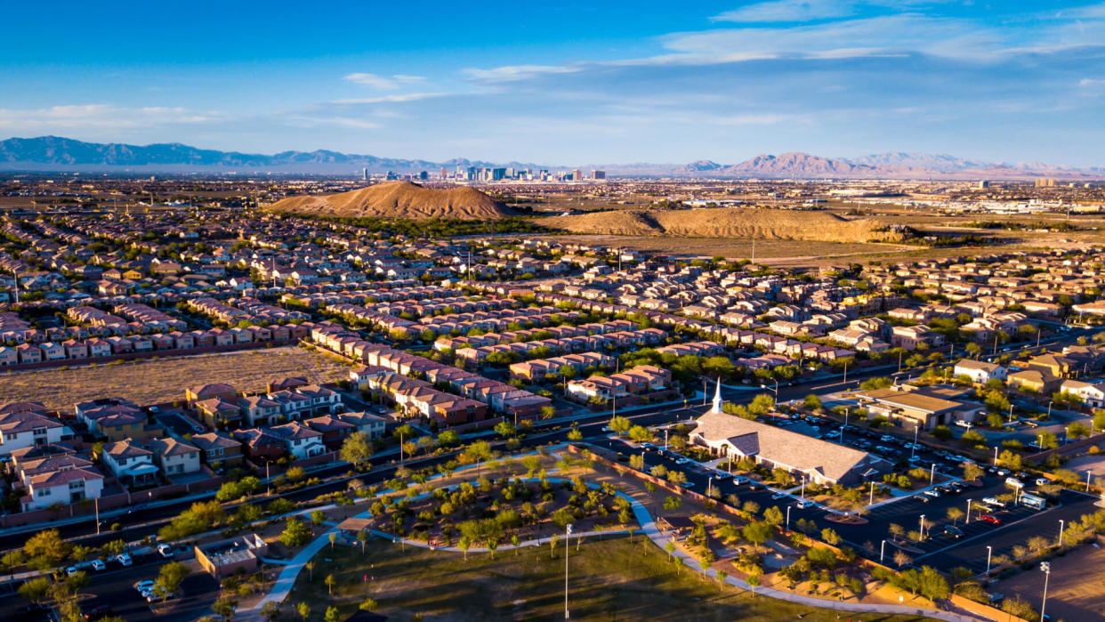 aerial view of the Mountains Edge master planned community in Enterprise, Nevada