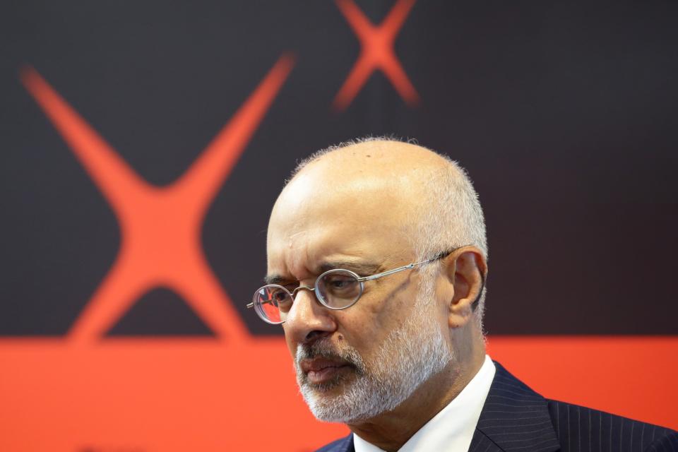 Piyush Gupta, chief executive officer of DBS Group Holdings Ltd., during a news conference in Singapore, Wednesday, Feb. 7, 2024. 