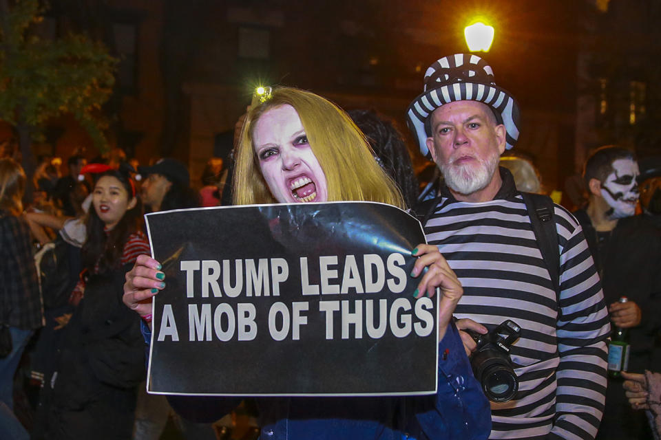 Political satire was on parade at Halloween in NYC