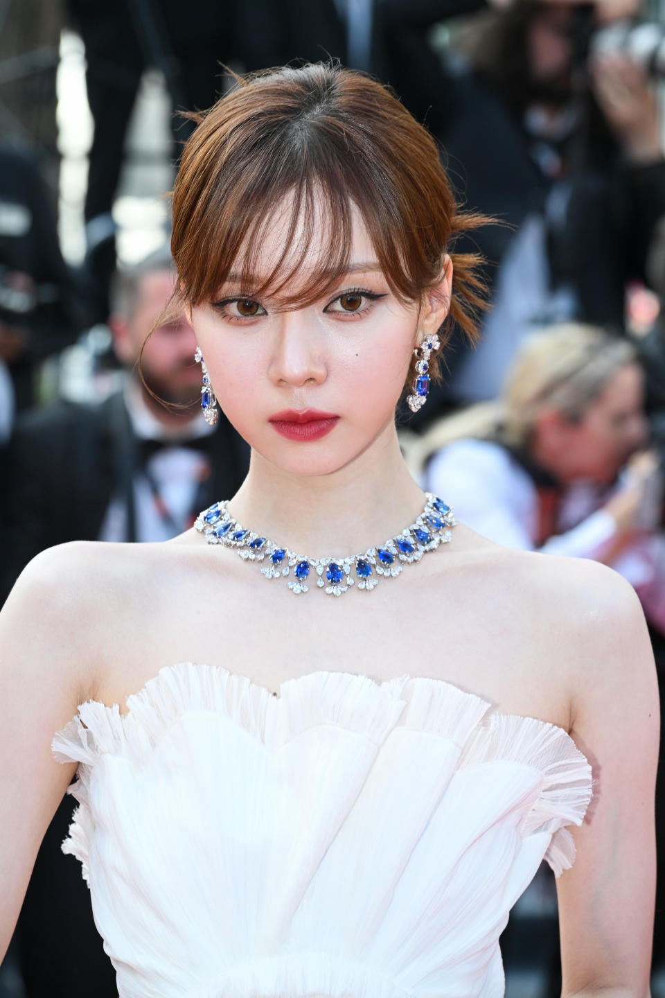 <p>CANNES, FRANCE - MAY 24: Winter from South Korean girl group Aespa attends the La Passion De Dodin Bouffant red carpet during the 76th annual Cannes film festival at Palais des Festivals on May 24, 2023 in Cannes, France. (PHOTO: Stephane Cardinale - Corbis/Corbis via Getty Images)</p> 