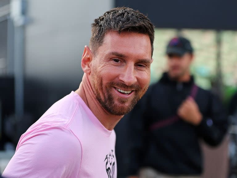 Tiempo de relax en el gimnasio para La Pulga junto a Anto Roccuzzo Stacy Revere/Getty Images/AFP (Photo by Stacy Revere / GETTY IMAGES NORTH AMERICA / Getty Images via AFP)