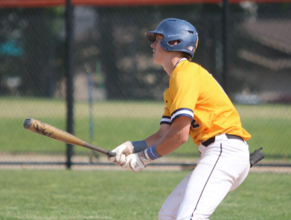 Hartland's Brayden Crowe was 5-for-5 with eight RBIs against Grandville, boosting his batting average to .569 and his RBI total to 28.