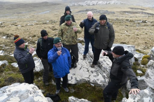 A group of ex-Royal Marines returned to visit the scene of fighting in the Falklands Islands, a remote British territory in the south Atlantic that was invaded by Argentina in April 1982