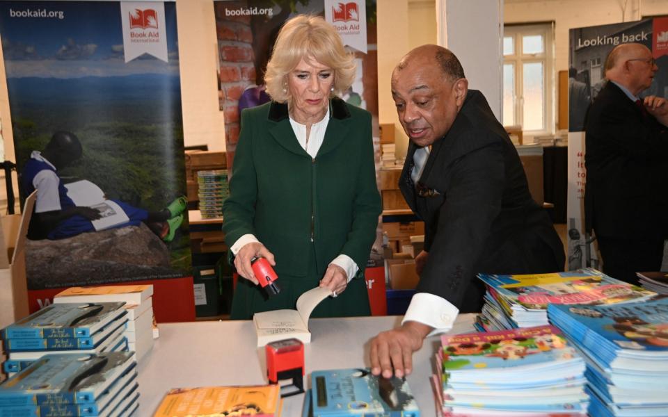 The Queen Consort stamped some of the books - Eddie Mulholland for The Telegraph