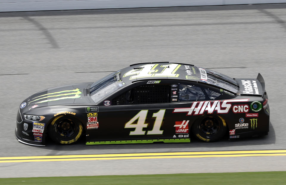 Kurt Busch drives on the track during a NASCAR auto racing practice at Daytona International Speedway, Thursday, July 5, 2018, in Daytona Beach, Fla. (AP Photo/John Raoux)