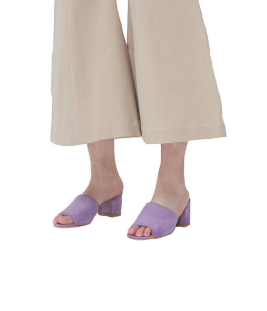 Love mules? Choose them in a pretty shade of violet instead of neutral tones.