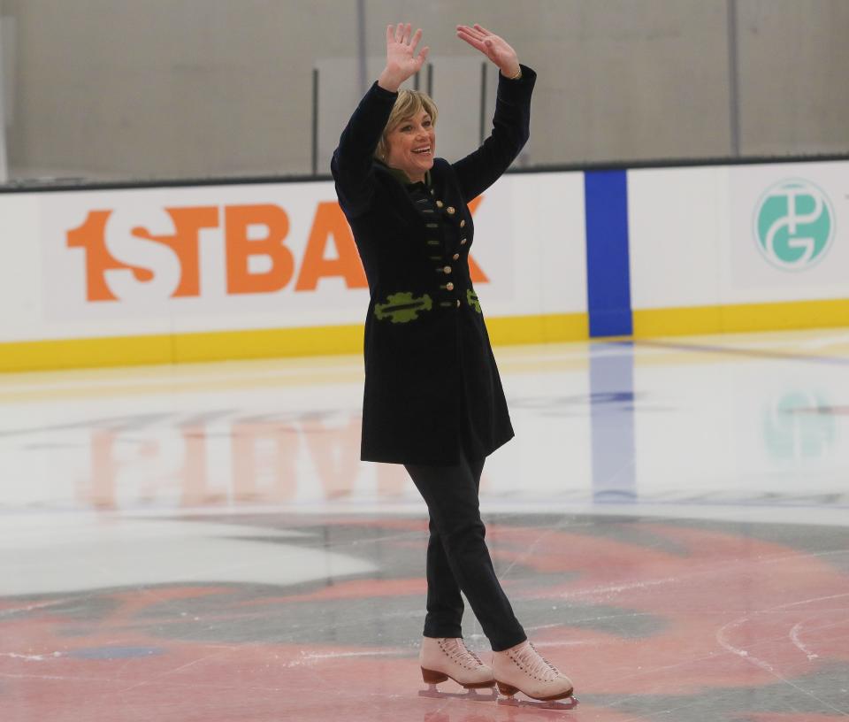 Olympic figure skater Dorothy Hamill was on hand for the ribbon cutting of the new Acrisure Arena in Palm Desert, Calif. on Dec. 14, 2022.