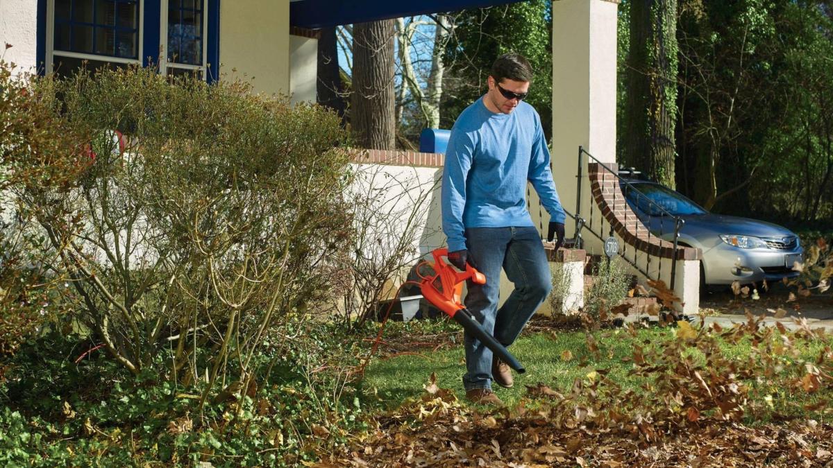 The Black+Decker Electric Leaf Blower is on sale at Amazon