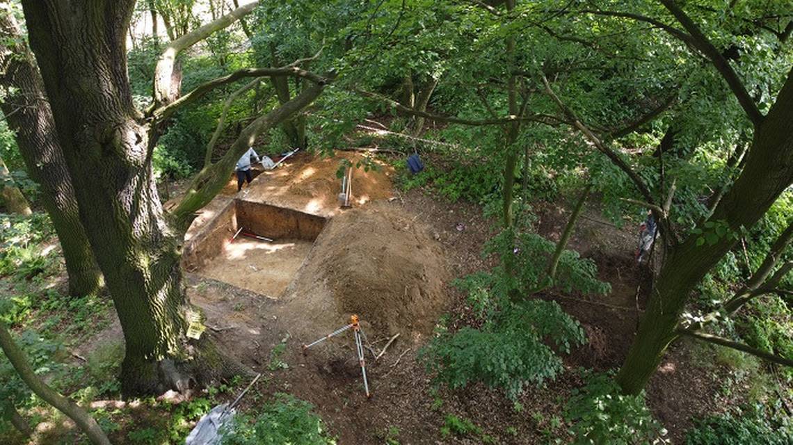 An aerial view of the mansion excavation site. Photo from Radosław Zdaniewicz via Science in Poland