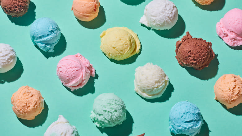 colorful ice cream scoops