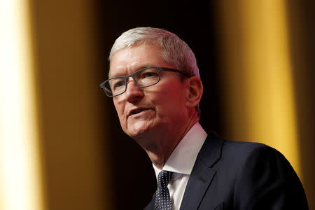 Apple CEO Tim Cook attends the China Development Forum in Beijing, China March 23, 2019. REUTERS/Thomas Peter