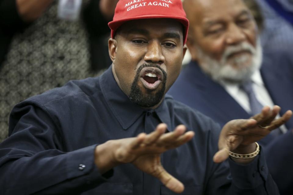 <div class="inline-image__title">1051894744</div> <div class="inline-image__caption"><p>Kanye West speaks during a meeting with President Donald Trump in the Oval office in Oct. 2018.</p></div> <div class="inline-image__credit">Pool</div>