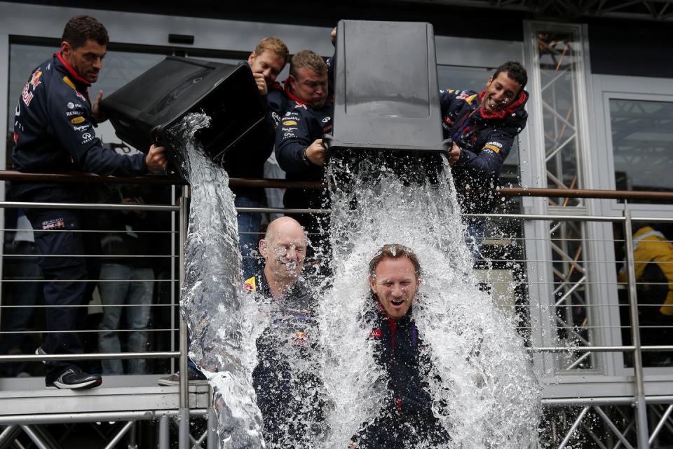 Pouring water on your head.