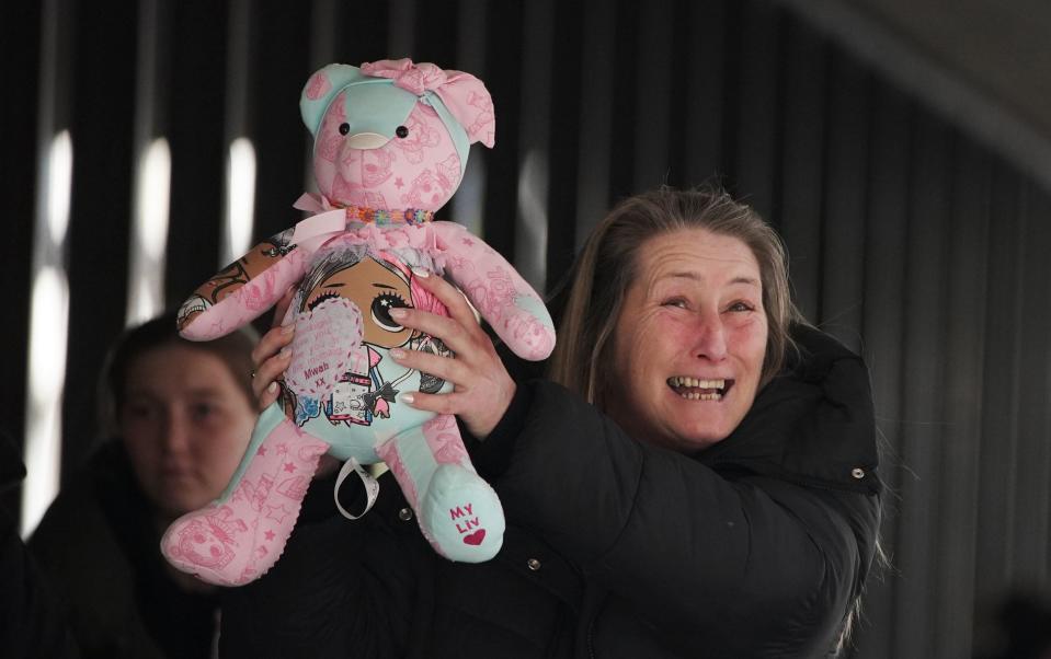 Olivia's mother Cheryl outside Manchester Crown Court after Thomas Cashman was found guilty of murdering her daughter - PA