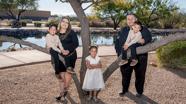 The Manuel family lives near the Gila River Indian Community in Arizona and spends time with relatives there. | Courtesy of the Manuel family
