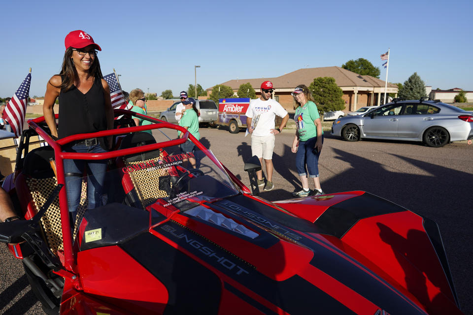 After a surprise primary victory last year in which she ousted a five-term Republican incumbent, Boebert, shown here at a 2020 campaign event in Pueblo County, has the support of the state and national GOP going into 2022.