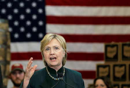 U.S. Democratic presidential candidate Hillary Clinton speaks at a campaign event in Athens, Ohio, United States, May 3, 2016. REUTERS/Jim Young