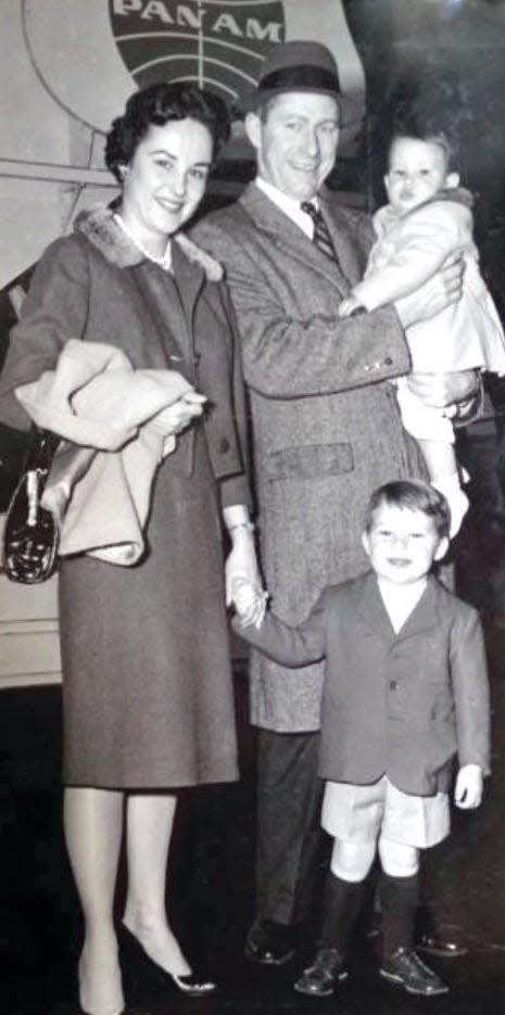 Charles Sheldon Whitehouse with his young family while he was serving as a diplomat in Africa. His wife, the former Molly Rand, holds young Sheldon’s hand while baby Charles is in his father’s arms.