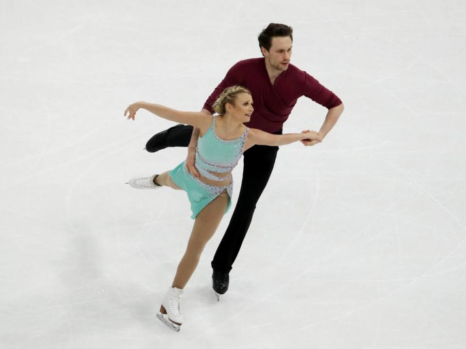 Canada's Kirsten Moore-Towers and Michael Marinaro are among the country's three ice dance entries at the Skate Canada International beginning Friday in Vancouver. (Linnea Rheborg/Getty Images - image credit)