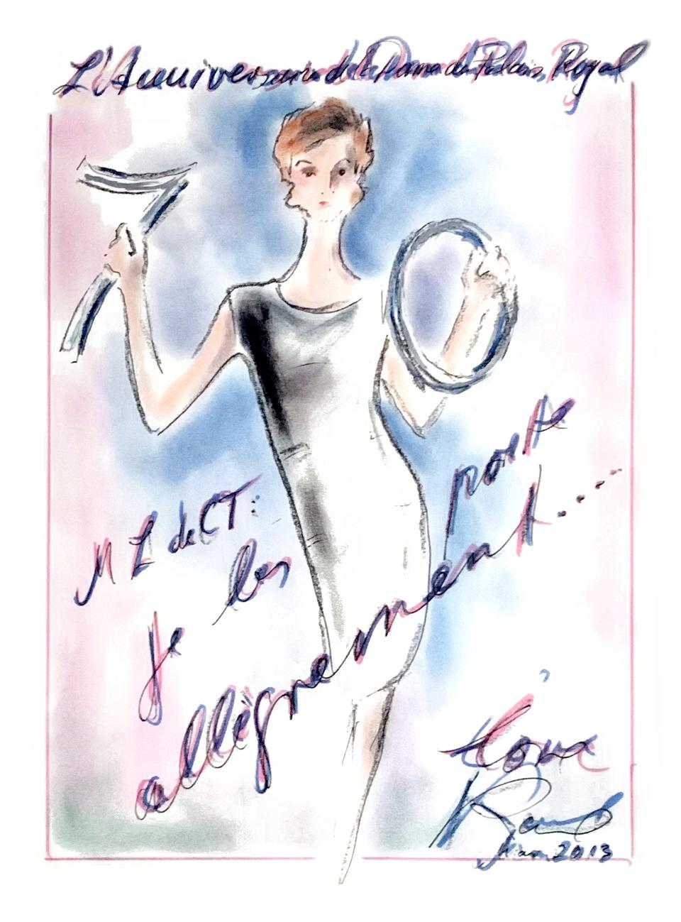 Karl Lagerfeld made this sketch for Marie-Louise de Clermont-Tonnerre’s 70th birthday. - Credit: Karl Lagerfeld