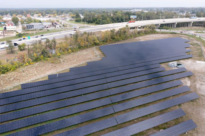 FILE PHOTO: Aerial view of the Overland Park Solar Array in Toledo, Ohio