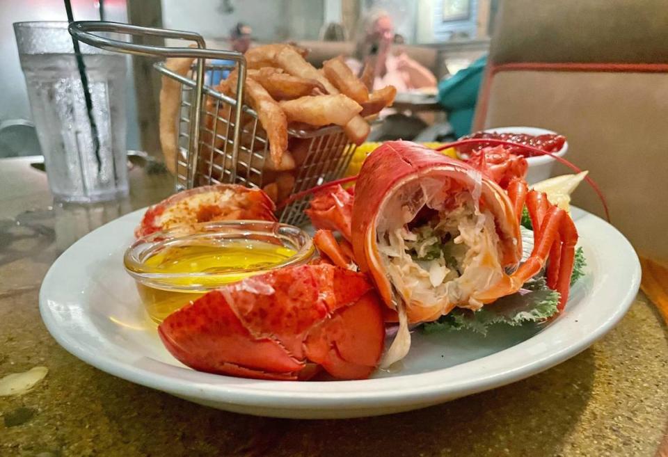 Rudy’s Hideaway Lobsterhouse sells a one-pound live Maine lobster with fries and corn for $28 on Thursdays.