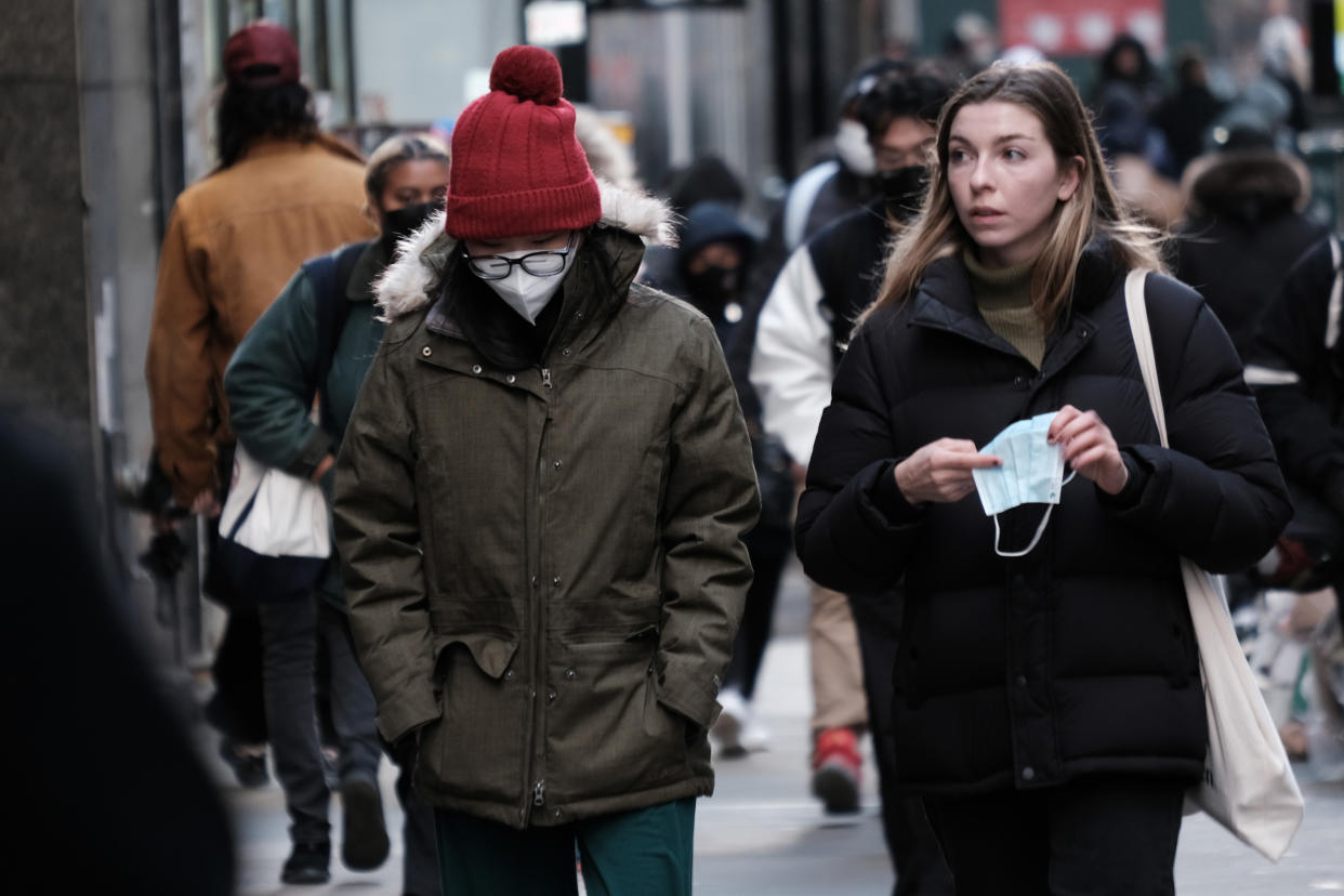 People walk in Manhattan 