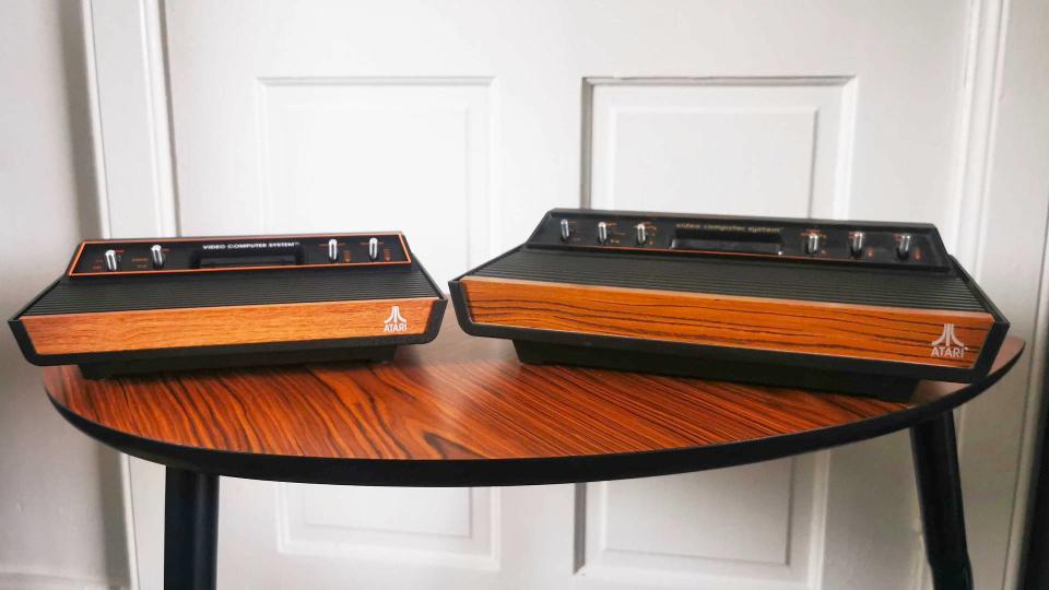 Atari 2600+ console next to original system