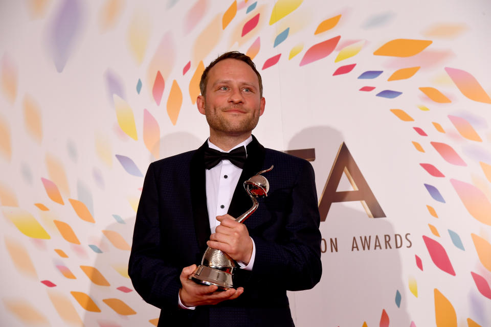 LONDON, ENGLAND - JANUARY 28: Peter Ash wins the Best Newcomer Award at the National Television Awards 2020 at The O2 Arena on January 28, 2020 in London, England. (Photo by Dave J Hogan/Getty Images)