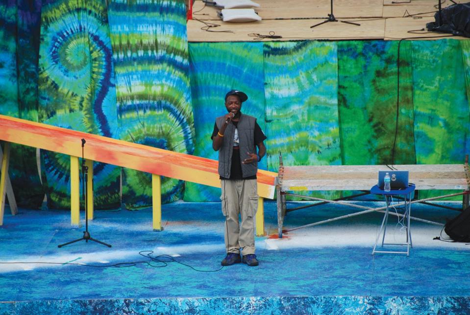 Devon Glover, The Sonnet Man, was the middle school judge for the Southern Shakespeare Company's sonnet contest, shown performing in 2015. The 2023 Sonnet Contest  winners will read their poems on May 13.