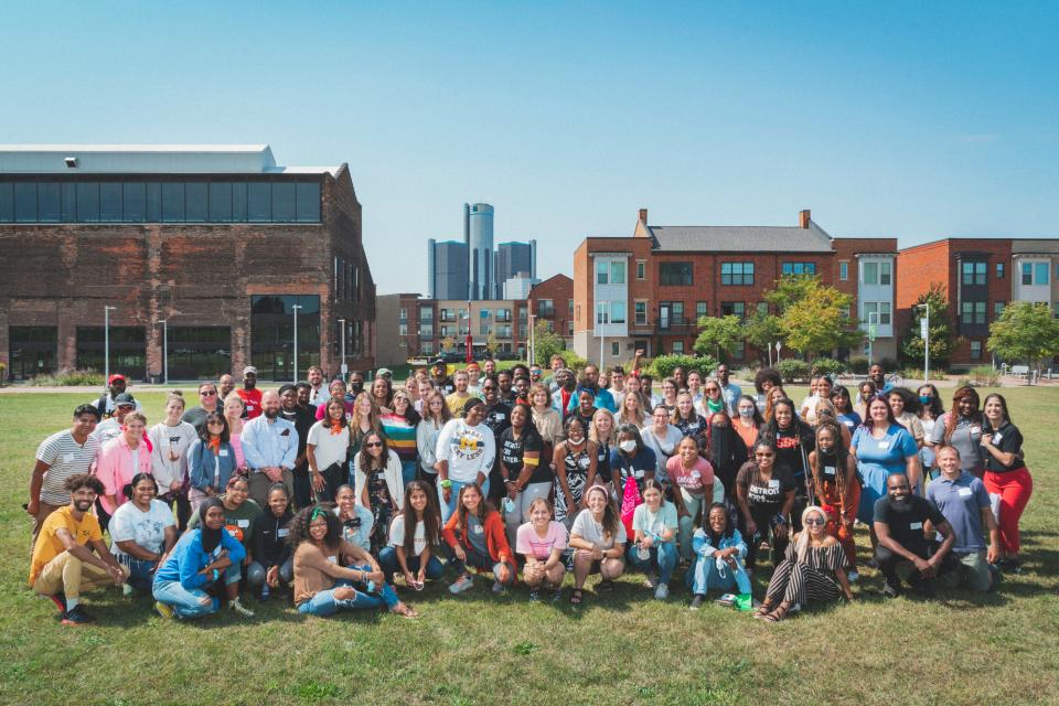 Teach for America Detroit fellows, cohort members and staff pictured in 2022.
