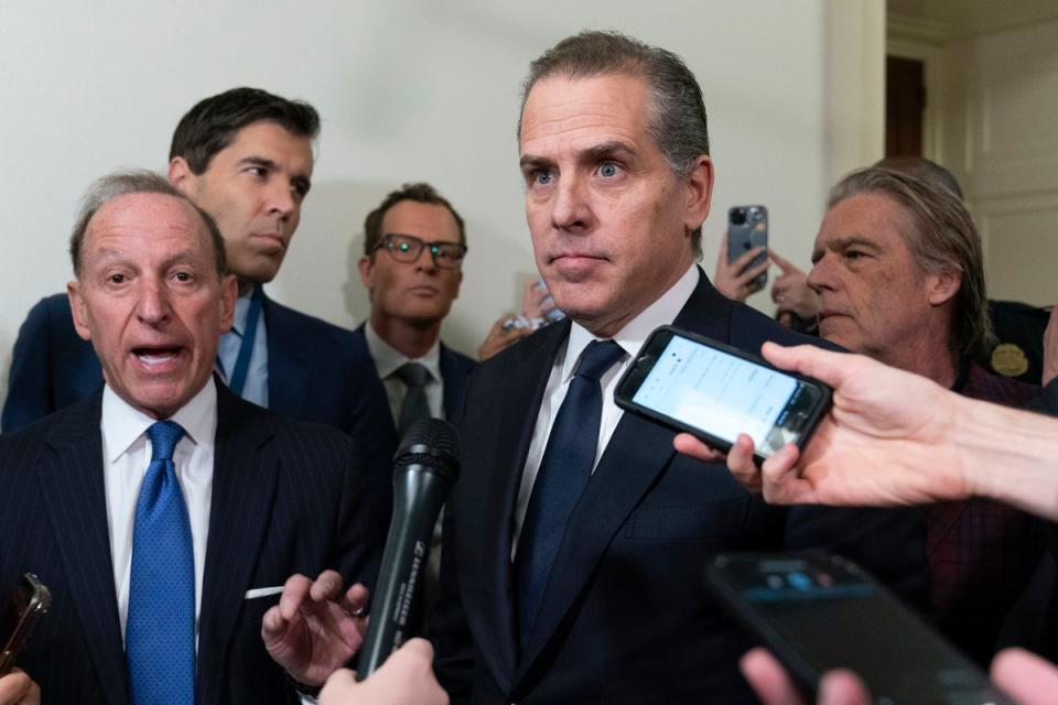 Hunter Biden, President Joe Biden's son, accompanied by his attorney Abbe Lowell, left (AP)