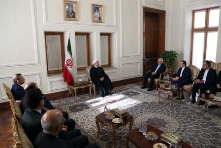 Iranian President Hassan Rouhani meets with Iran's Foreign Minister Mohammad Javad Zarif and with deputies and Senior directors of the Ministry of Foreign Affairs in Tehran