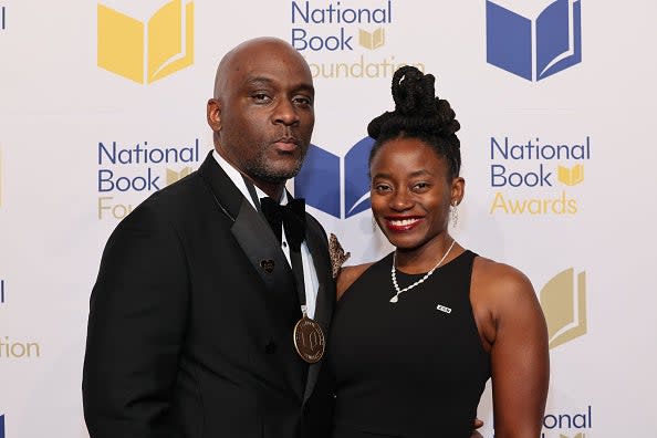 Derrick Barnes (L) attends the 73rd National Book Awards at Cipriani Wall Street on November 16, 2022 in New York City. 