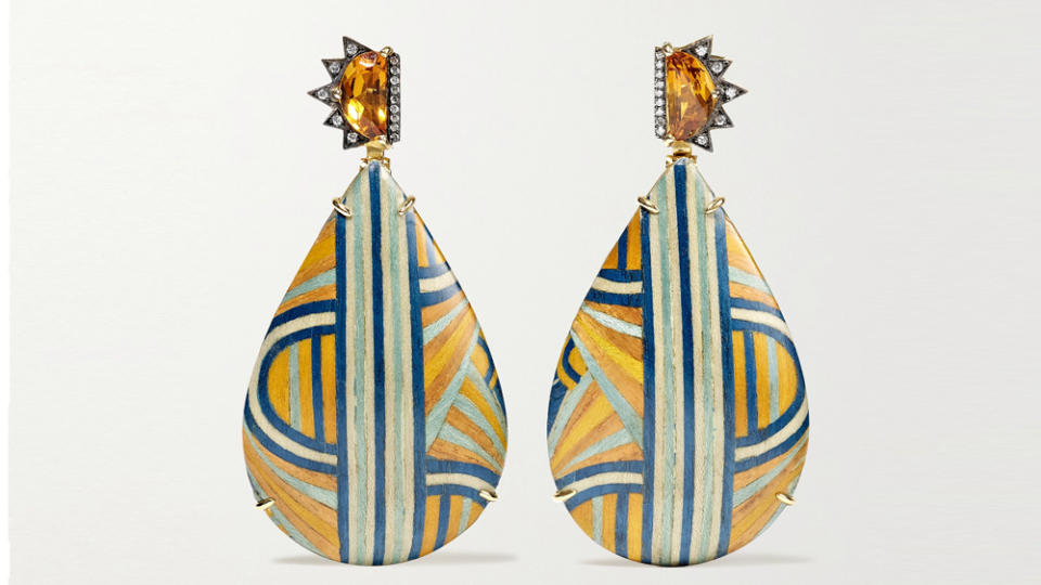 Silvia Furmanovich Marquetry Earrings - Credit: Net-A-Porter