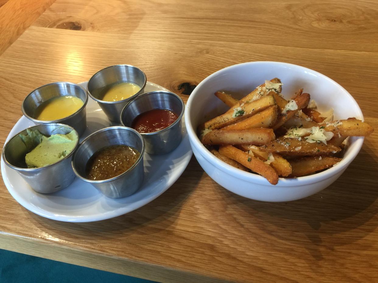 Frites and sauces at Gallery Pastry Bar.