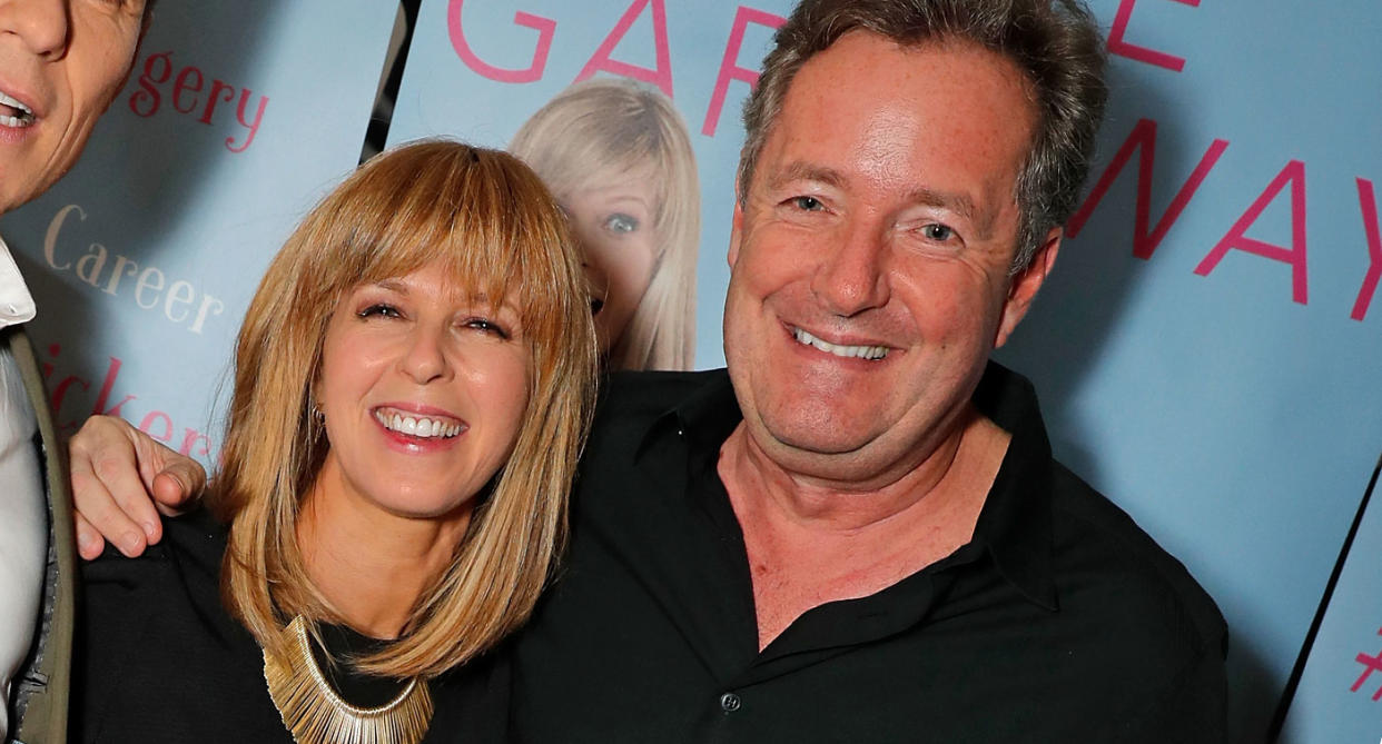 Kate Garraway with fellow GMB host Piers Morgan in 2017. (Getty)