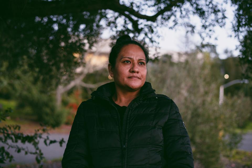 Cecilia Luna Ojeda is among many workers at Amy’s Kitchen who describe an unforgiving workplace in the company’s factory in Santa Rosa. (Marissa Leshnov for NBC News)