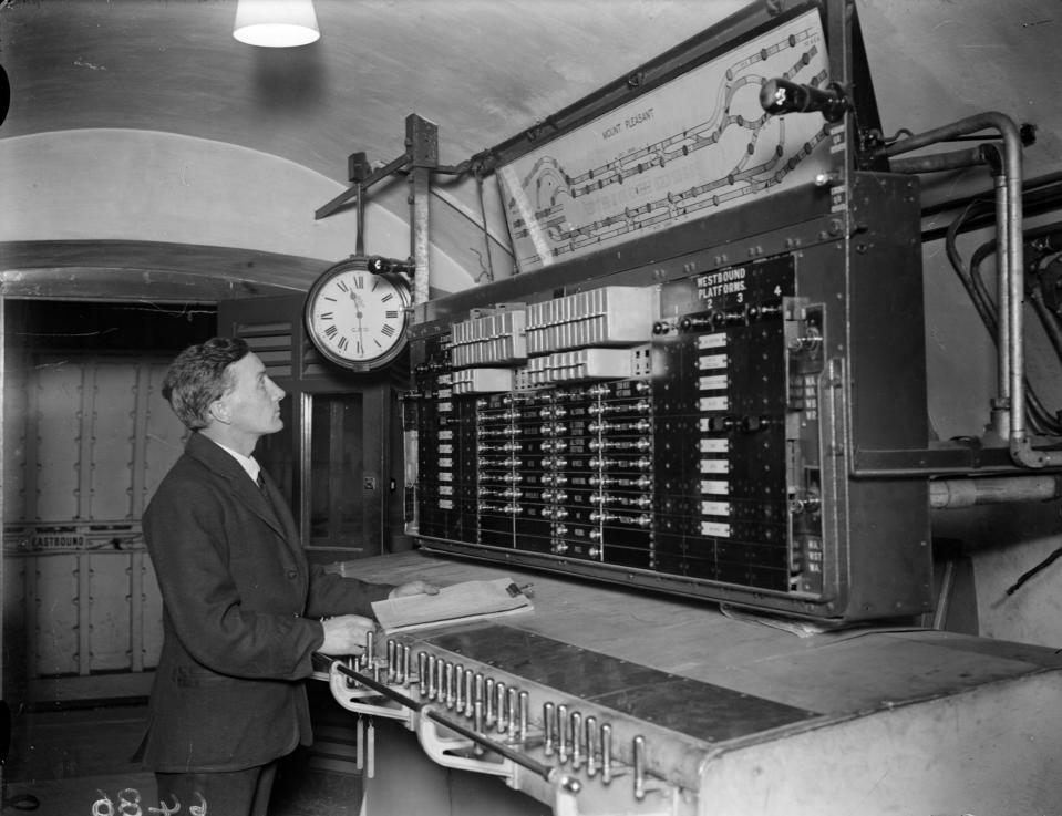 The control room in the 1928 railway.
