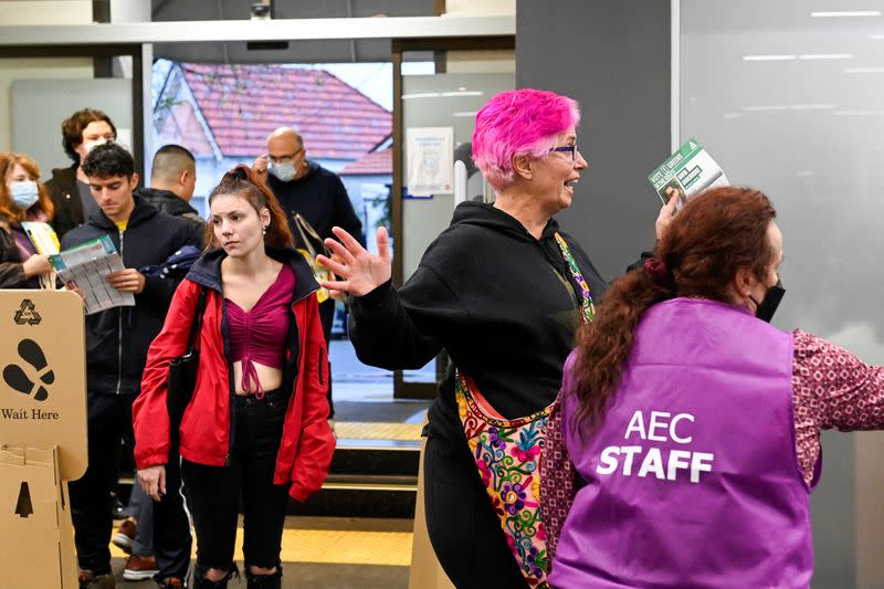 FILE PHOTO: A scene at a polling station on Australian national election day in Sydney