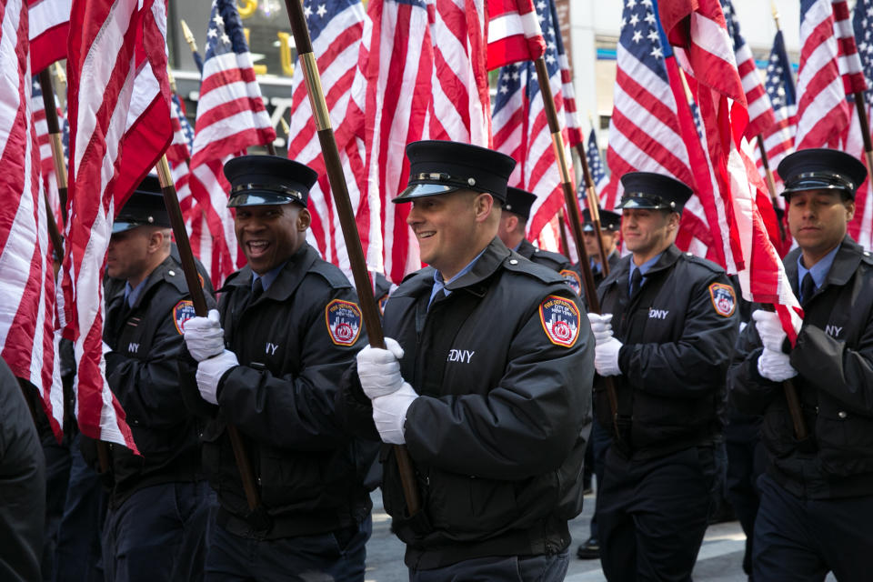 Patriotic firefighters