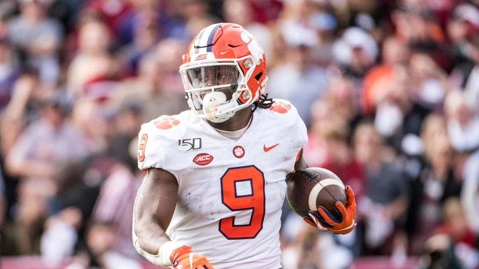 Players like Clemson's Travis Etienne would not be eligible to enter the NFL supplemental draft this summer because of coronavirus concerns, sources told Yahoo Sports. (AP Photo/Sean Rayford)