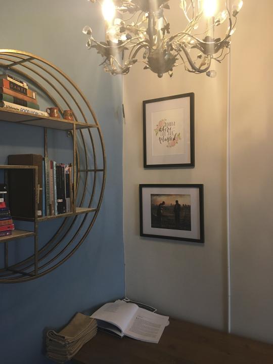 This image provided by Lucy O'Donoghue shows artwork framed and hung. Even though quarantine left more time in her schedule, like so many people Lucy O'Donoghue found that in this psychologically exhausting year it took more effort than she'd expected to do something as simple as getting these pieces of art framed for her home. (Lucy O'Donoghue via AP)