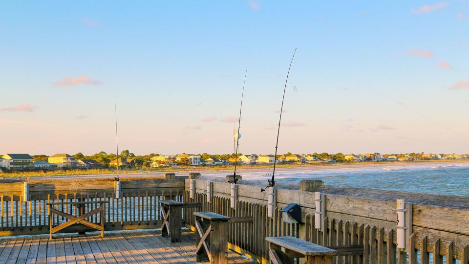 Fishing Pier in Folly Beach, South Carolina.