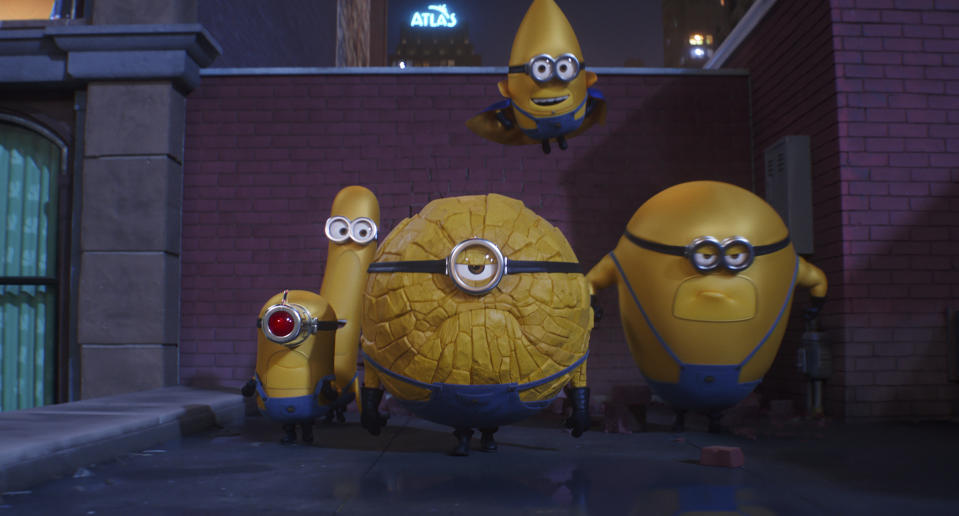 This image release by Illumination & Universal Pictures shows a scene from "Despicable Me 4," (Illumination & Universal Pictures via AP)