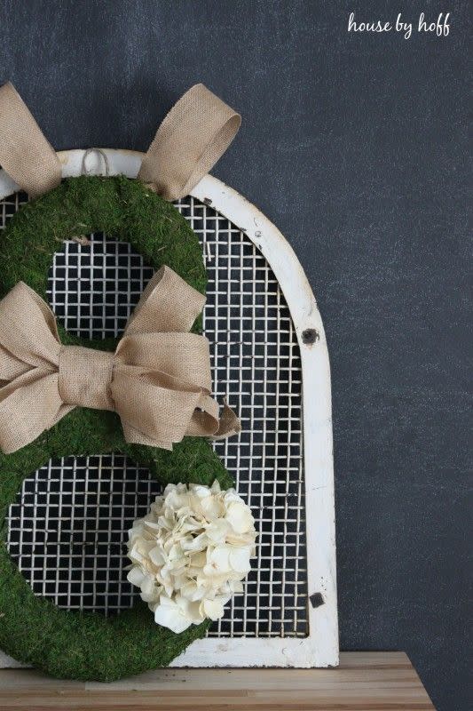 Winter Door Wreath Using A Basket - Major Hoff Takes A Wife