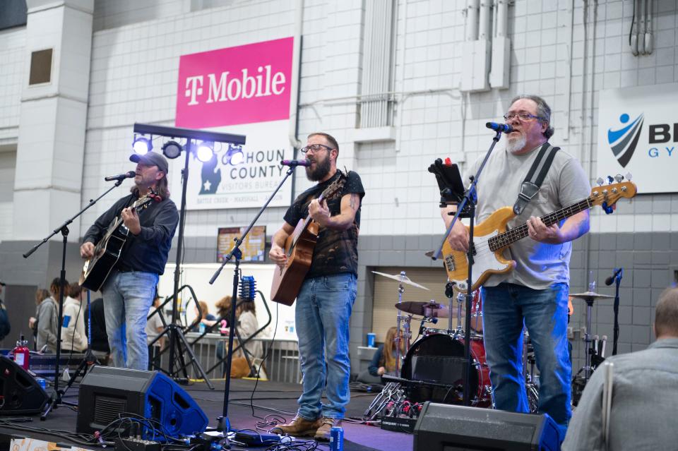 Local band His Boy Elroy performs during The Big Cheese Mac and Cheese Festival at Kellogg Arena on Saturday, April 20, 2024.