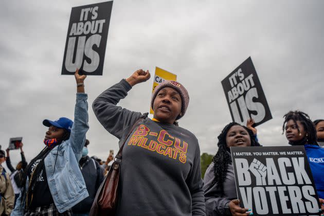 People at the 2022 commemoration of the 1965 Selma to Montgomery marches that led to the passing of the Voting Rights Act. Alabama is asking the Supreme Court to gut the Voting Rights Act in 2022. (Photo: Brandon Bell via Getty Images)