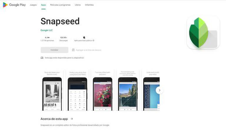 Snapseed es una de las aplicaciones más descargadas