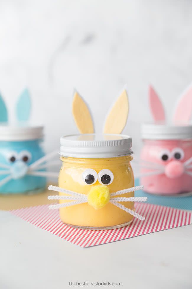 Pastel Slime in Bunny Mason Jars